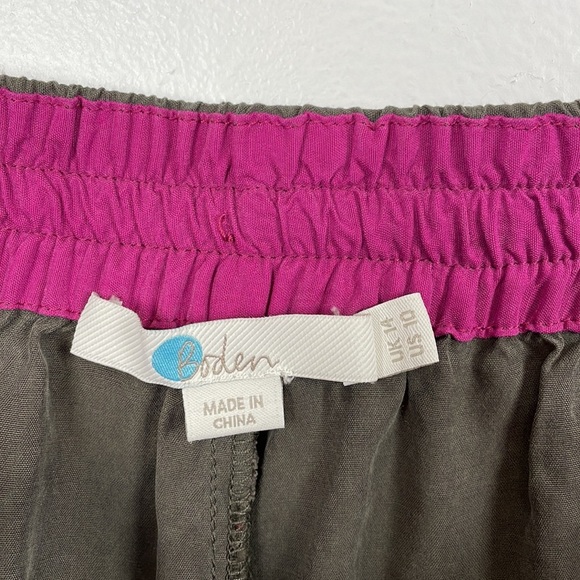 Boden Talia women's elastic drawstring waist 4 pocket soft green short Size 10 - Picture 6 of 6